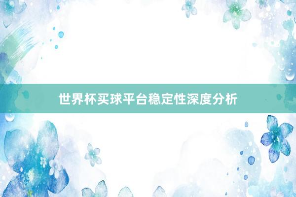 世界杯买球平台稳定性深度分析