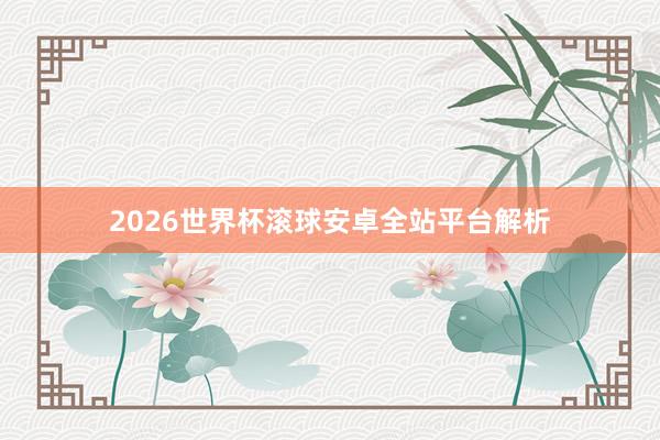 2026世界杯滚球安卓全站平台解析